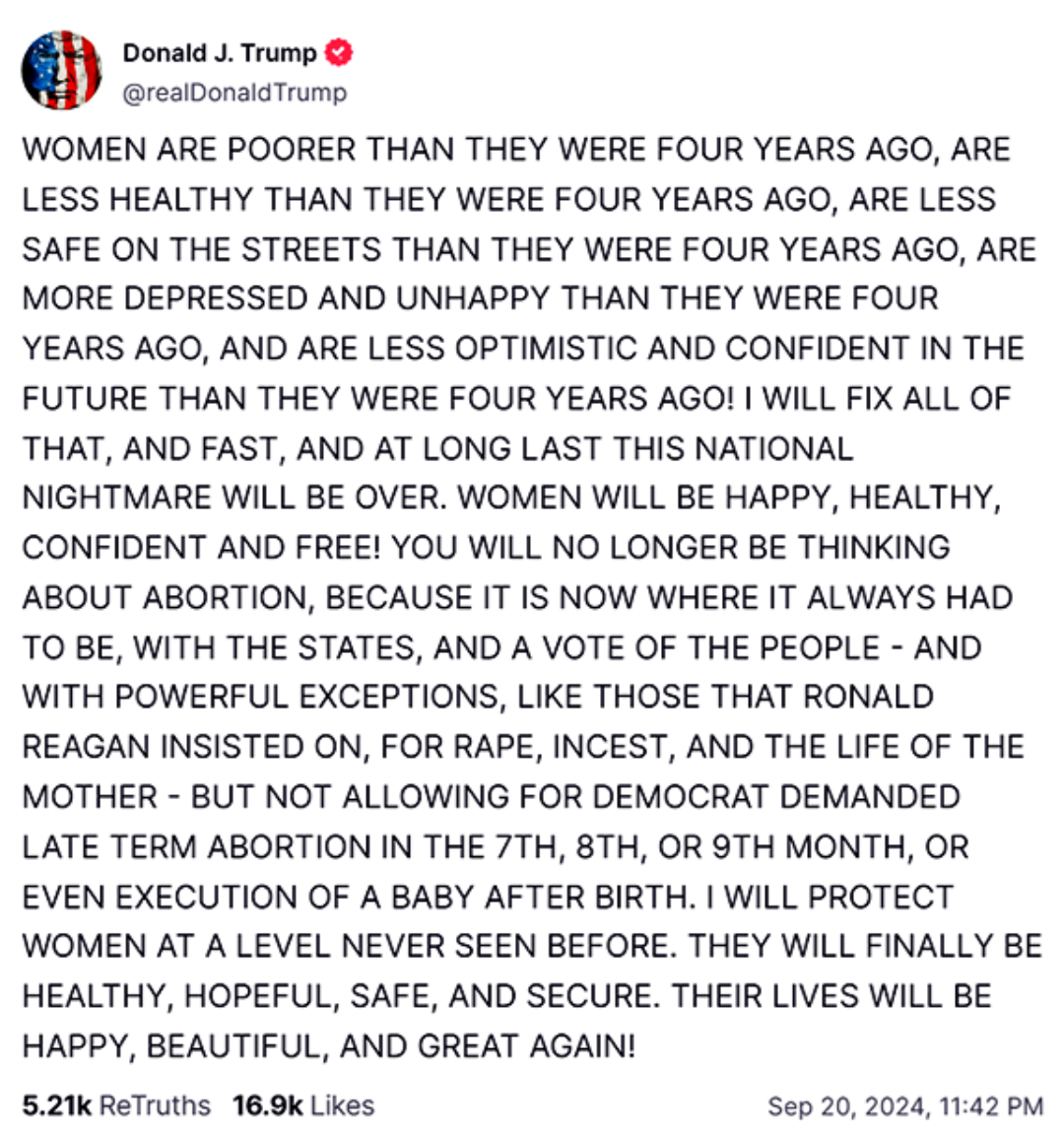 iDJT post on Truth Social